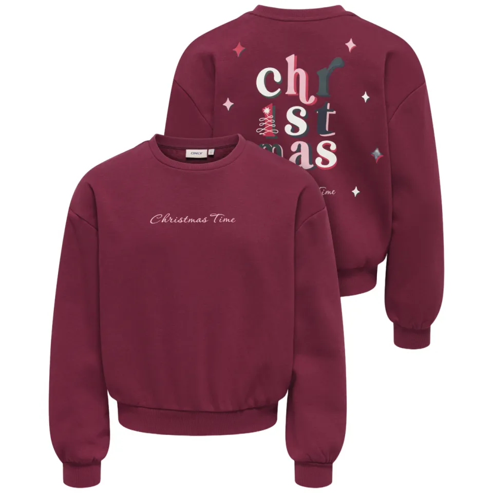 KIDS ONLY GIRL kersttrui met backprint - donkerrood, foto 2