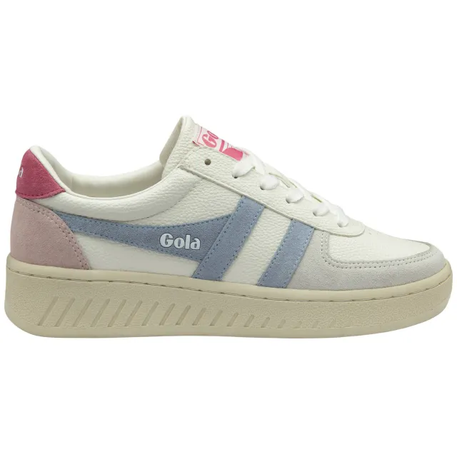 Gola Grandslam Trident leren sneakers wit/lichtblauw