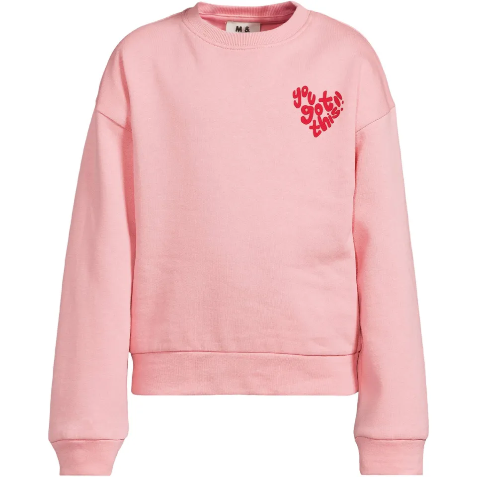 Me & My Monkey rechtvallende sweater met backprint lichtroze/rood, foto 2