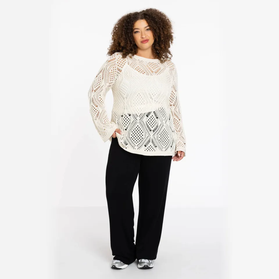 Yoek LOUNGE crochet top beige