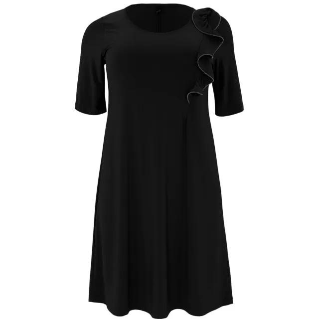 Yoek midi jurk zwart A-line zipflower