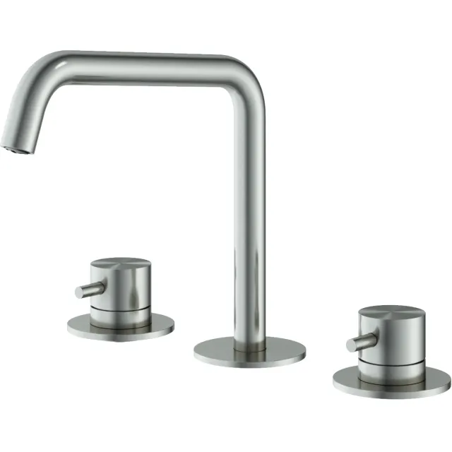 Hotbath Wastafelmengkraan Hotbath Archie 3 Gats Zonder Waste RVS316
