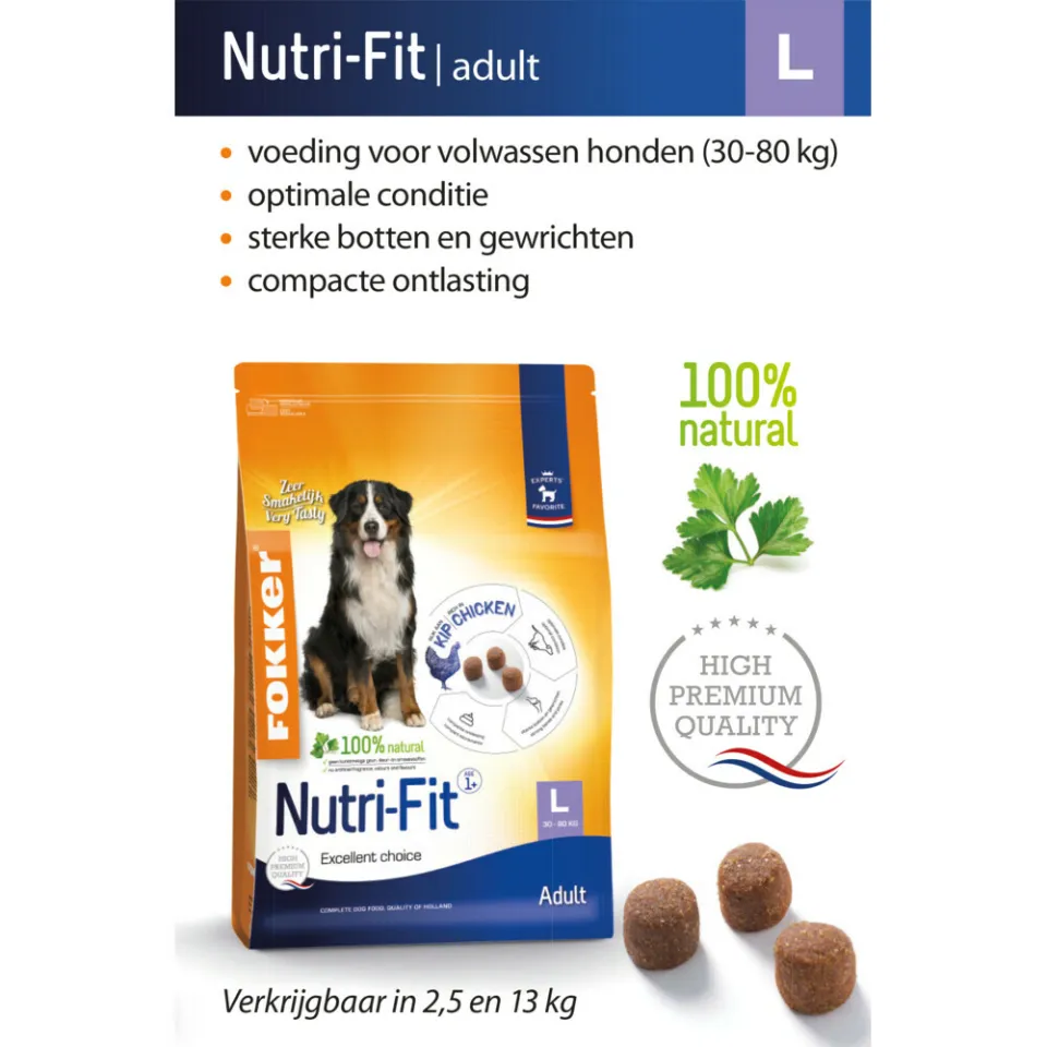 Fokker Nutri-Fit L hondenvoer 13 kg, foto 2