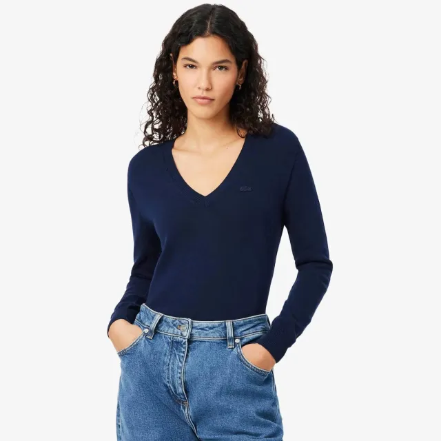 Lacoste katoenen trui - donkerblauw