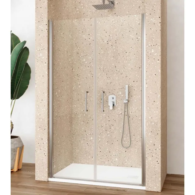 Lacus Nisdeur Lacus Giglio Evo Saloon 2 Klapdeuren 90x200 Cm Helder Glas Chroom