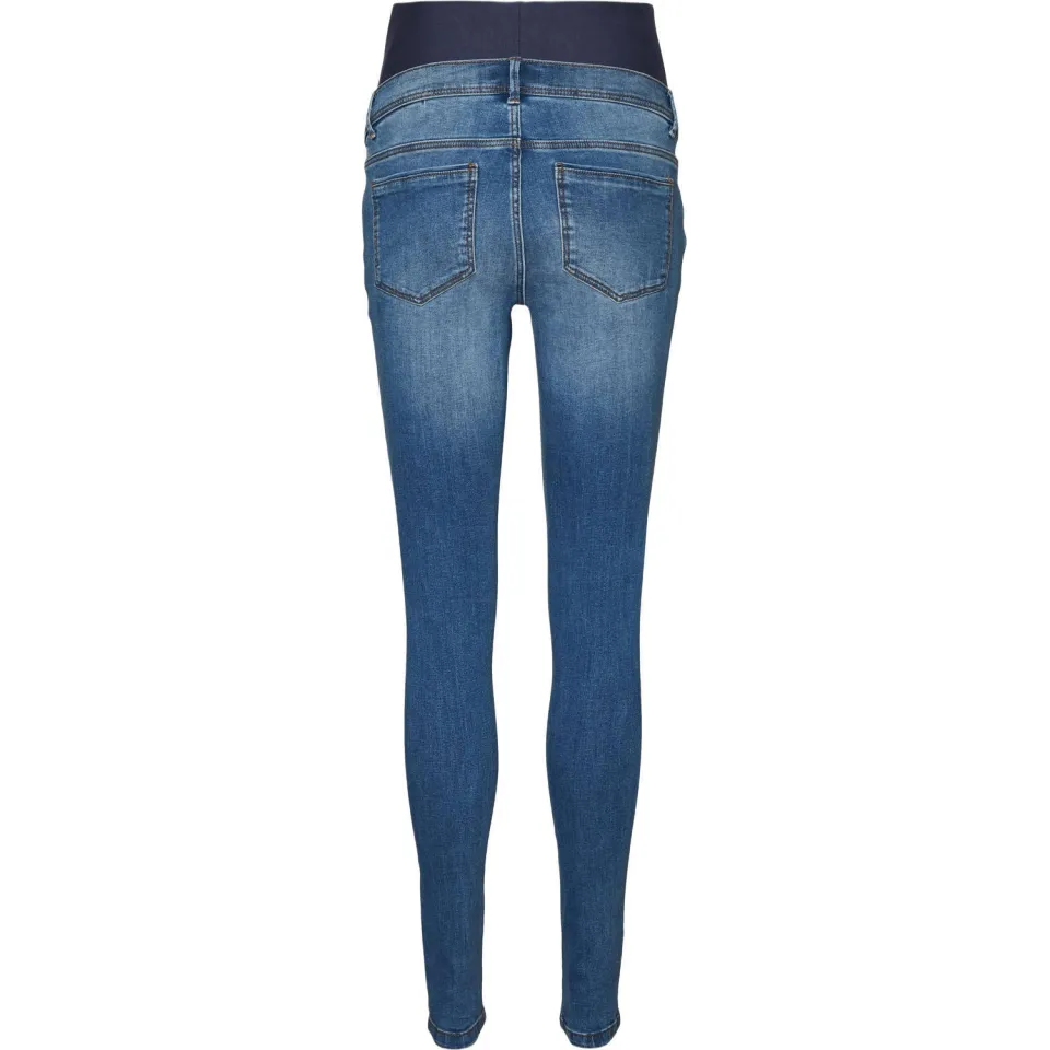 Mamalicious slim fit zwangerschapsjeans MLMILA medium blue denim, foto 2