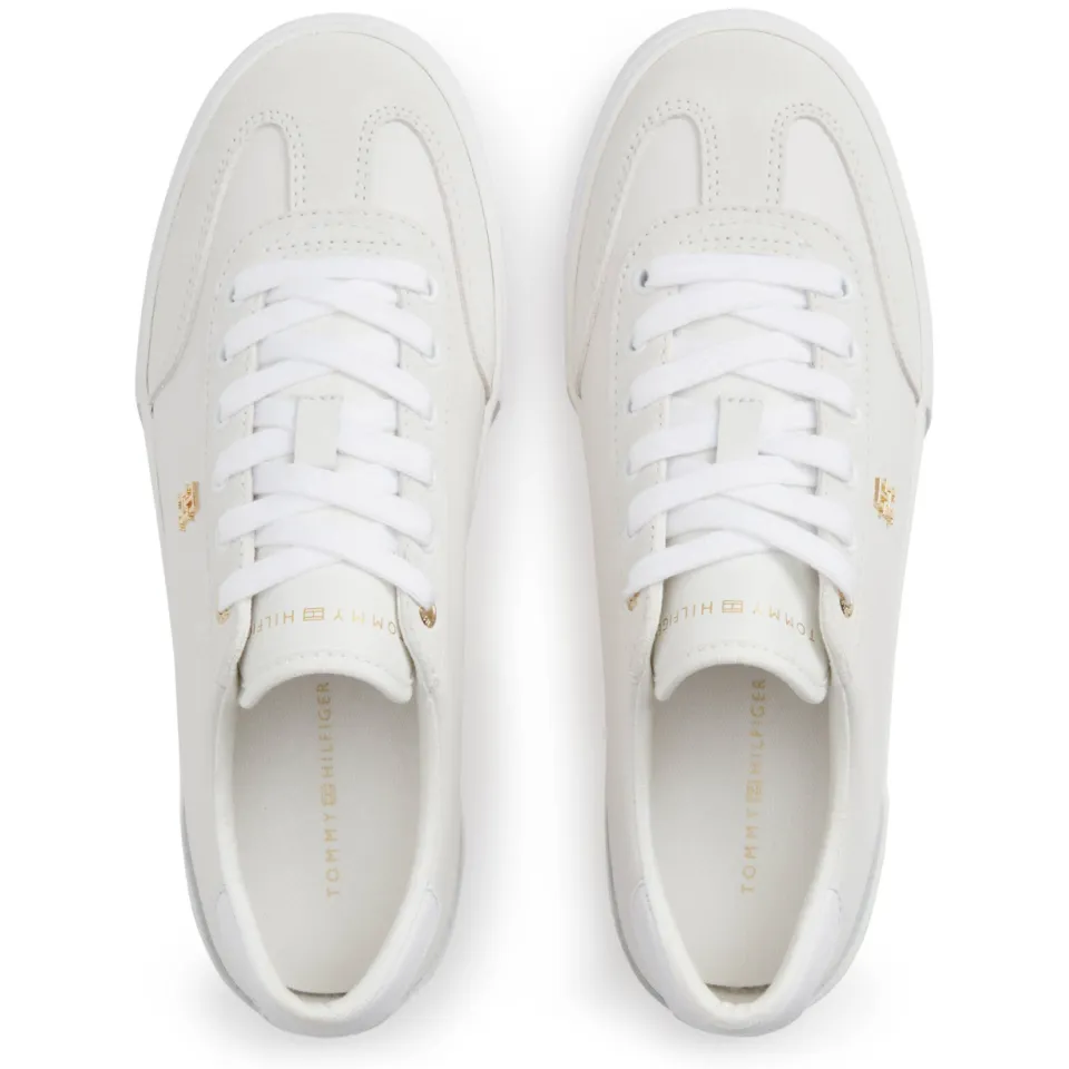Tommy Hilfiger leren sneakers met logo - ecru, foto 3