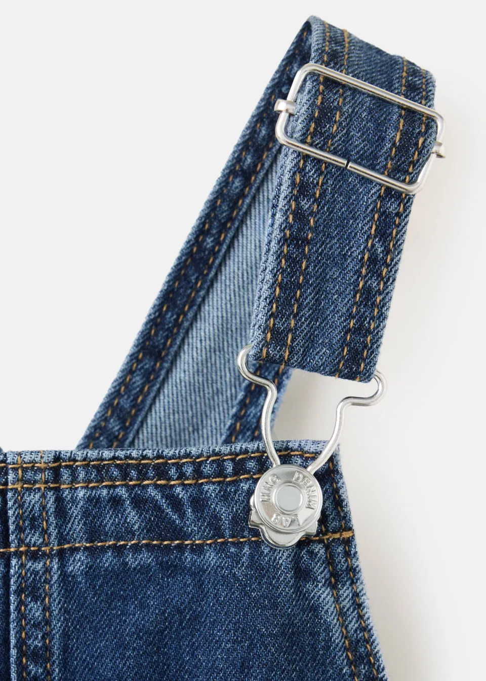 Mango denim tuinbroek changeant blauw, foto 5