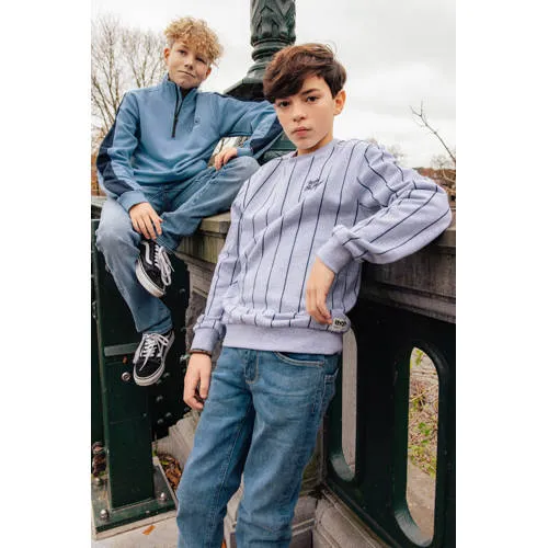 Indian Blue Jeans oversized gestreepte sweater met backprint - grijs, foto 4