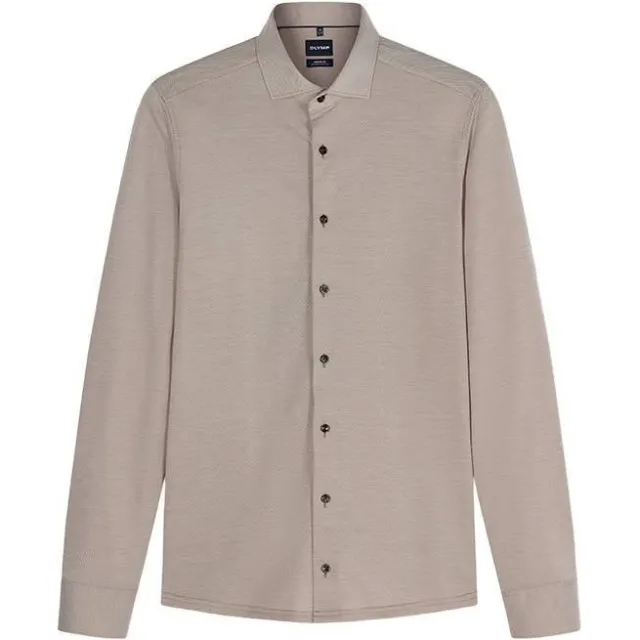 Olymp slim fit overhemd - beige bruin