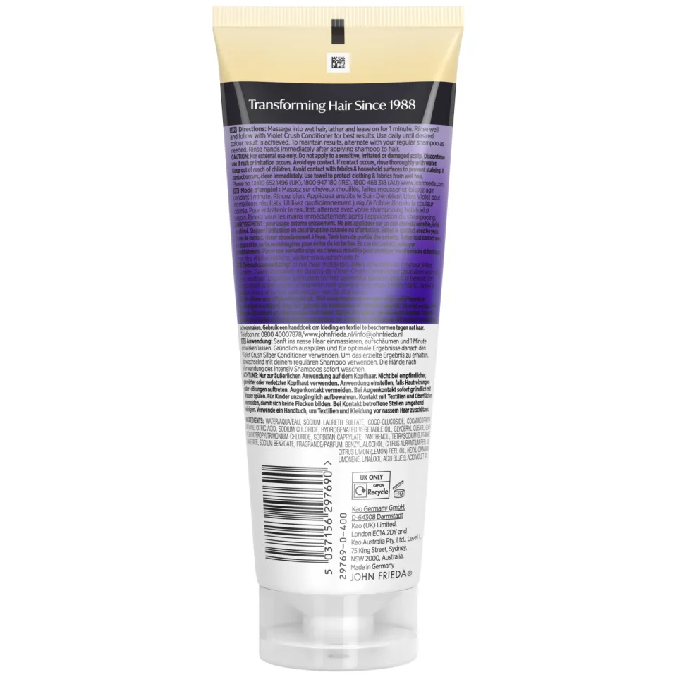 John Frieda Violet Crush Intensive Purple shampoo 250 ml, foto 4