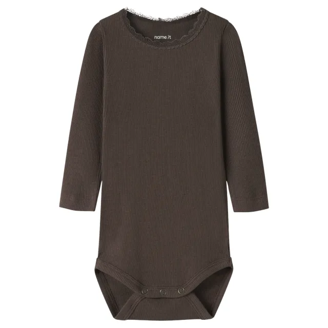 NAME IT BABY romper chocoladebruin Chocladebruin