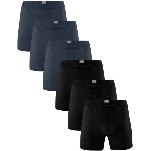 Muchachomalo Heren 6-pack Boxershorts Pima Cotton Zwart