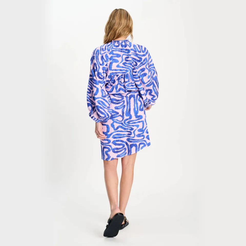 POM Amsterdam Waves zomerjurk blauw roze, foto 4