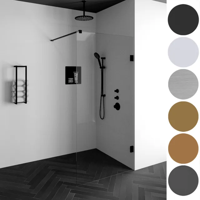 Sanitop BRAUER Void inloopdouche helder glas 80x200 incl. glascoating PVD gunmetal geborsteld