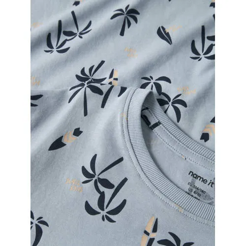 NAME IT KIDS T-shirt lichtblauw met allover print lichtblauw/donkerblauw, foto 3