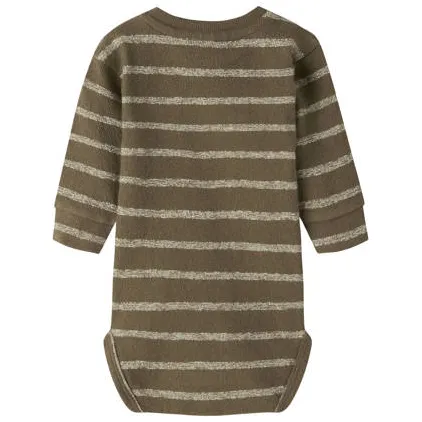 Lil' Atelier babyromper bruin gestreept, foto 2