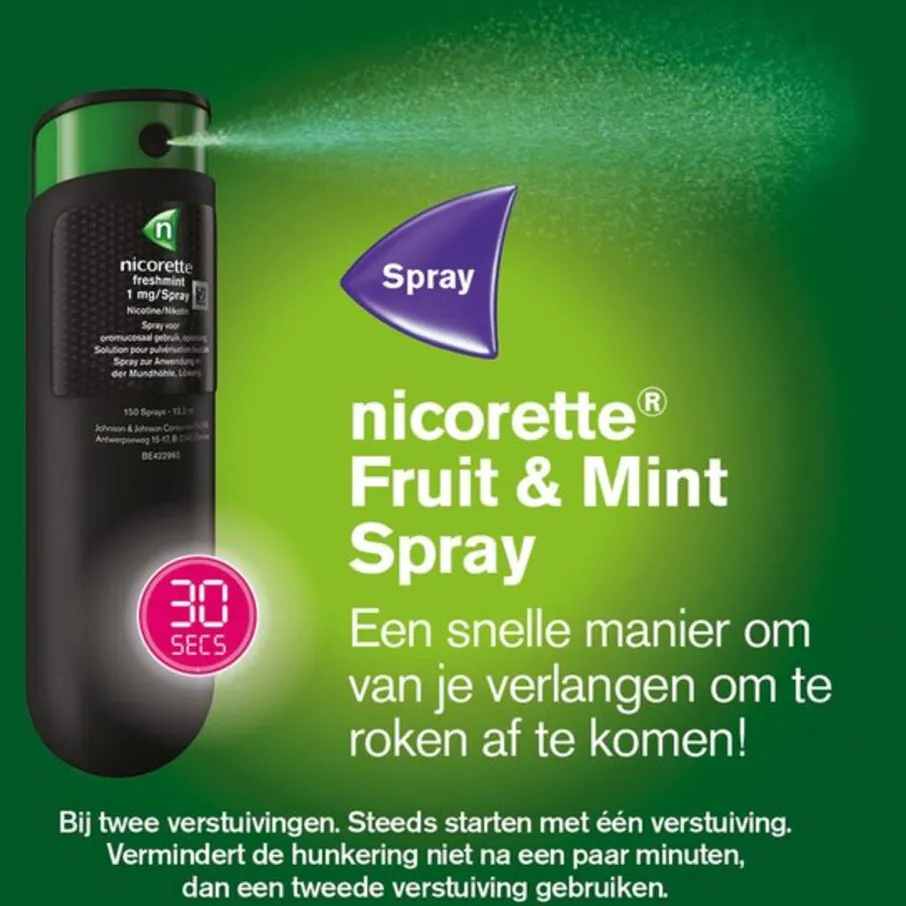 Nicorette Mondspray Fruit & Mint 1mg Duo 2 stuks