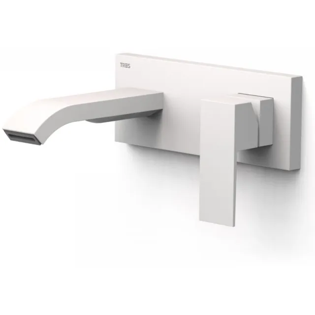 Tres Cuadro Exclusive lichte wastafelmengkraan inbouw mat wit Mat wit -