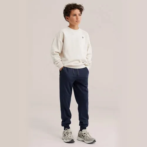 WE Fashion tapered joggingbroek donkerblauw, foto 3