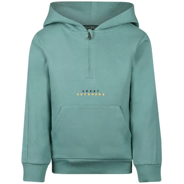 Koko Noko rechtvallende hoodie met tekst - groen