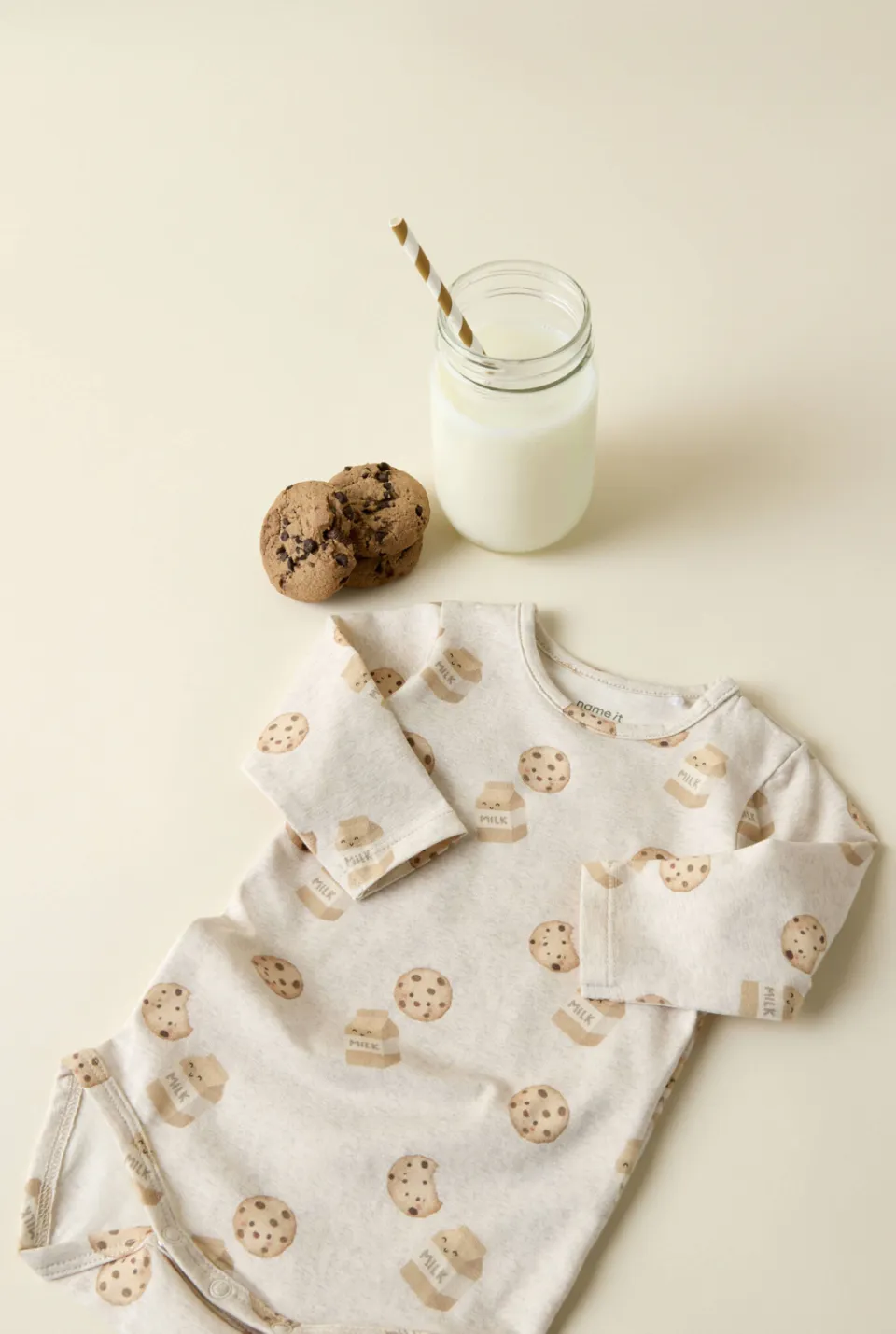 NAME IT BABY romper met print - beige, foto 3