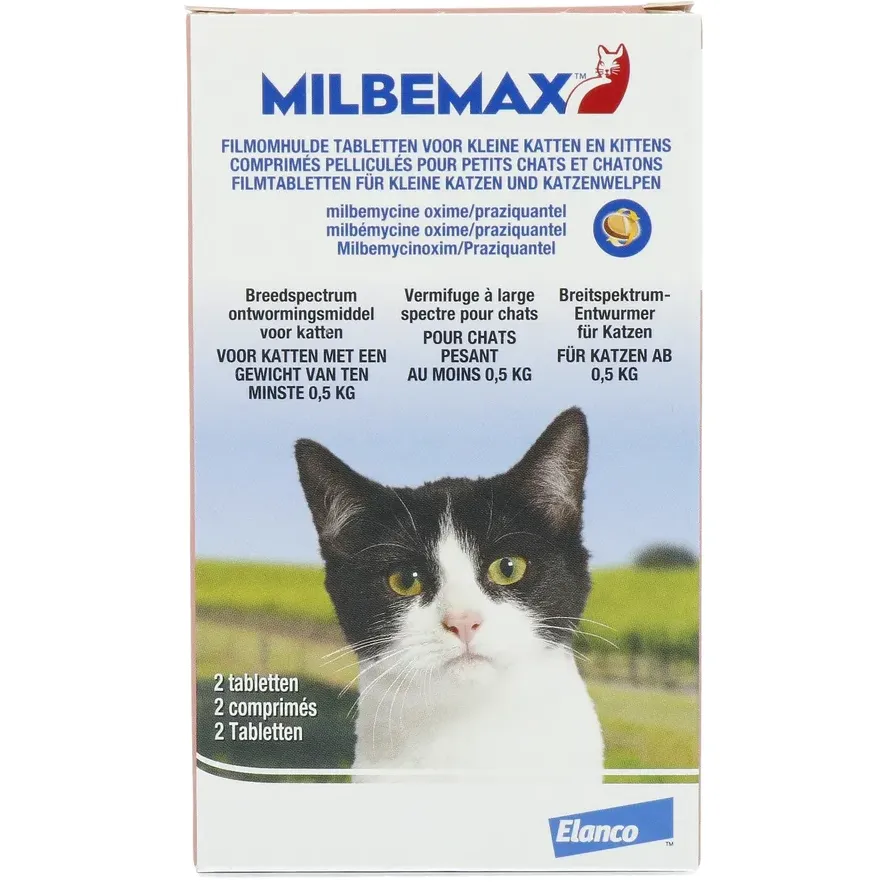 Milbemax Ontworming Tabletten Kat/Kitten 0,5 - 2 kg 2 tabletten, foto 2