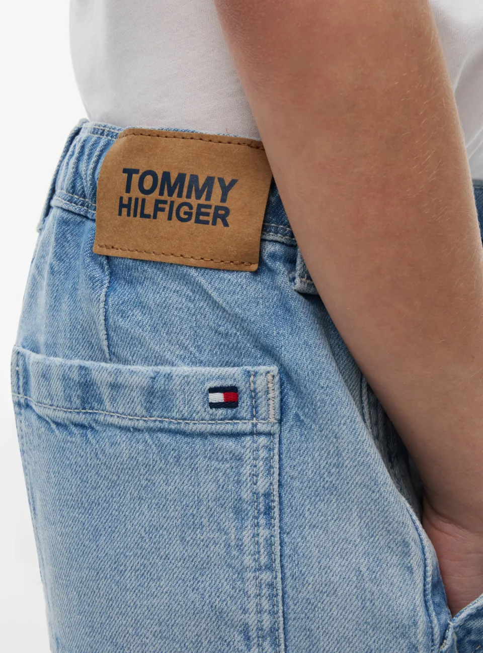 Tommy Hilfiger Sailor baggy jeansshort lichtblauw denim light 01, foto 6