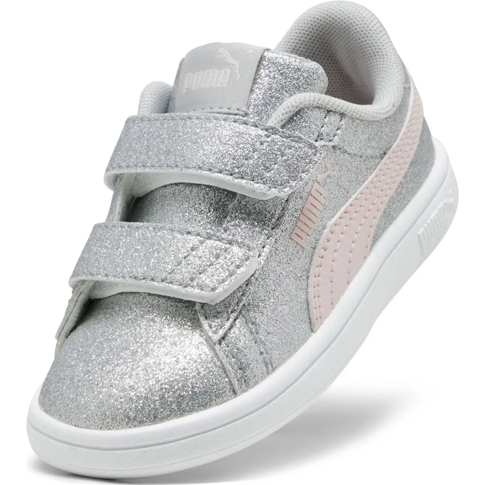 Puma Smash 3.0 Glitz Glam sneakers zilvergrijs/roze, foto 4