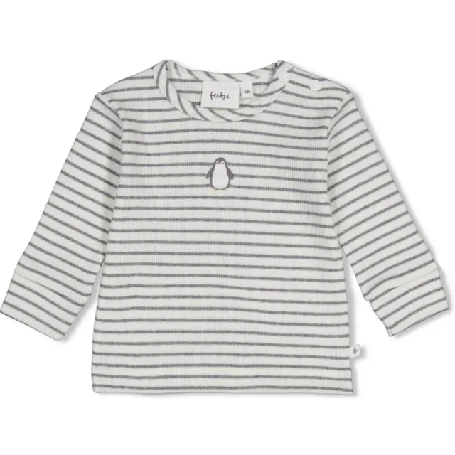 Feetje Penguin Cuddles gestreepte longsleeve antraciet/wit, foto 2