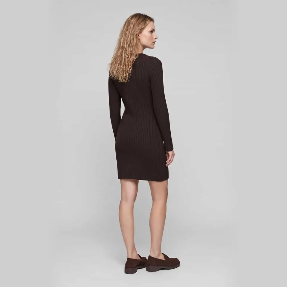 Vero Moda Josanna tricotjurk donkerbruin chocoladebruin, foto 3