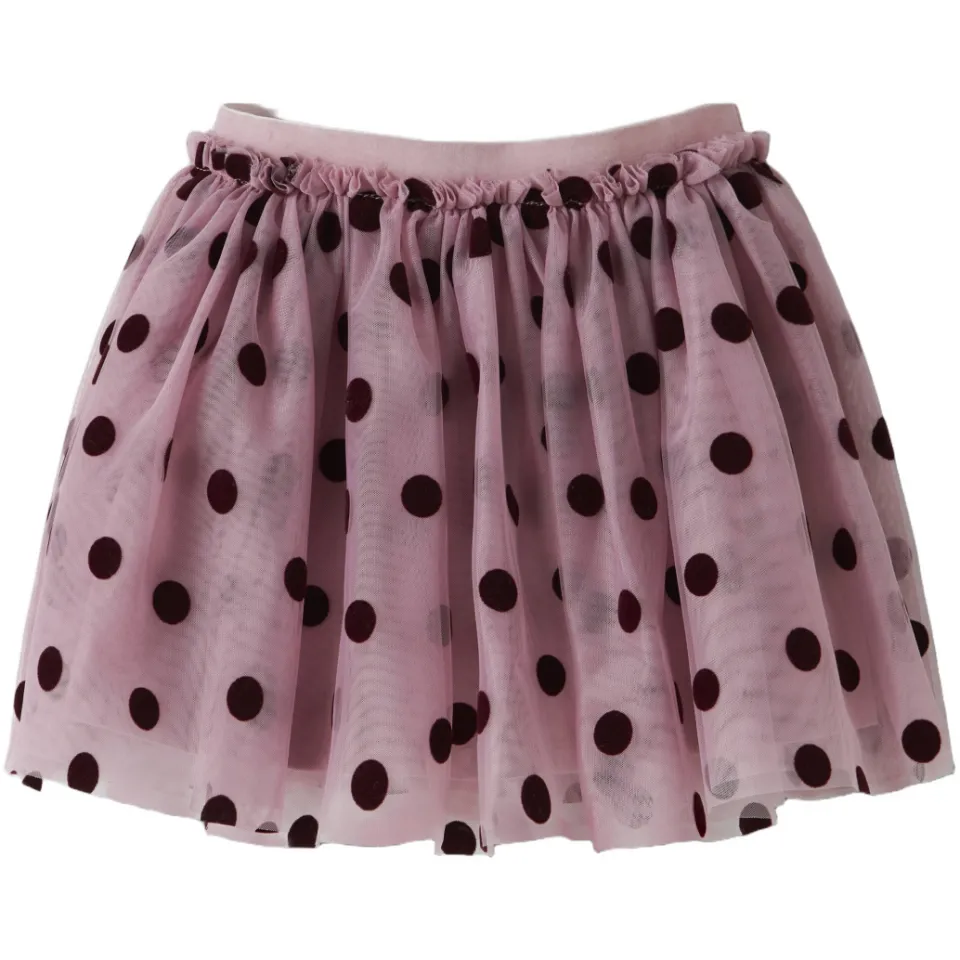 NAME IT MINI tule rok met stippen paars paars/donkerrood