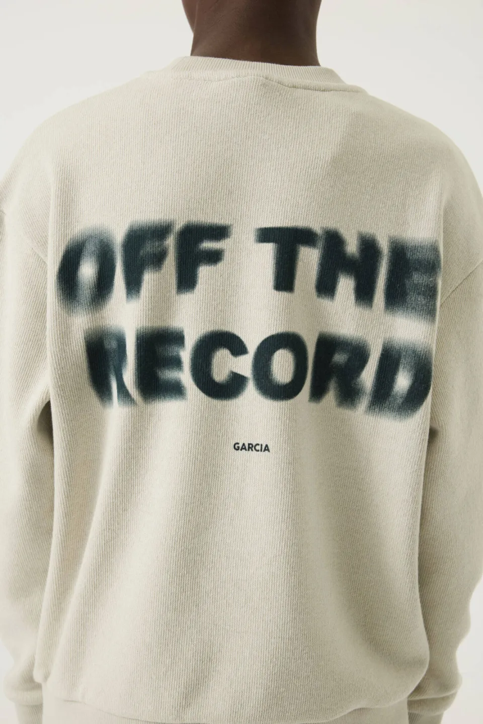Garcia katoenen rechtvallende sweater met backprint - crème, foto 6