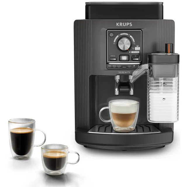 Krups volautomatische koffiemachine Serenity Milk - EA402H Antraciet (Coal)