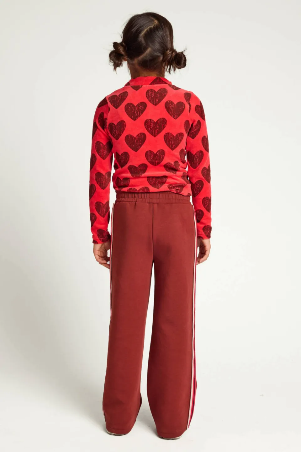 LOOXS little fluwelen longsleeve met hartjes rood, foto 5