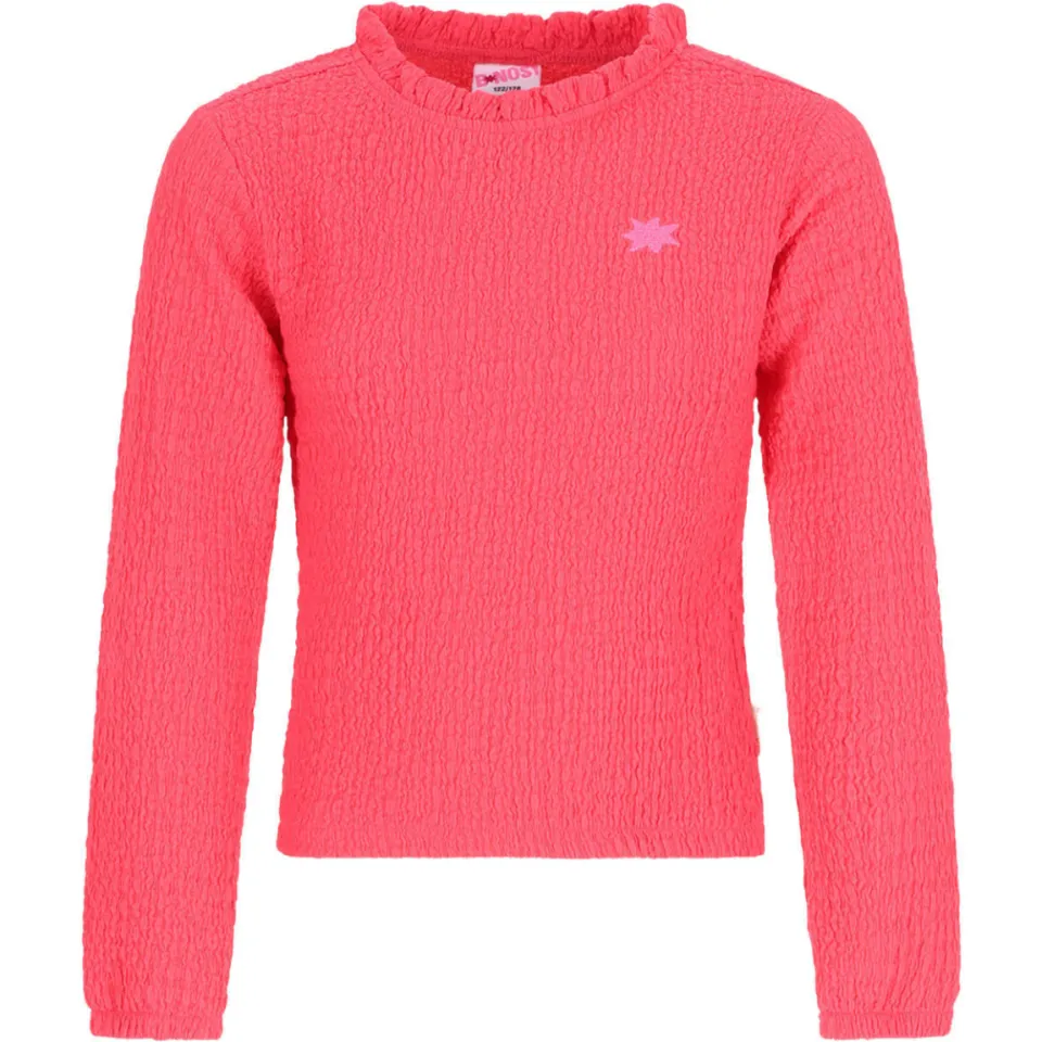 B.Nosy Tilsa longsleeve met ruches koraalrood, foto 2