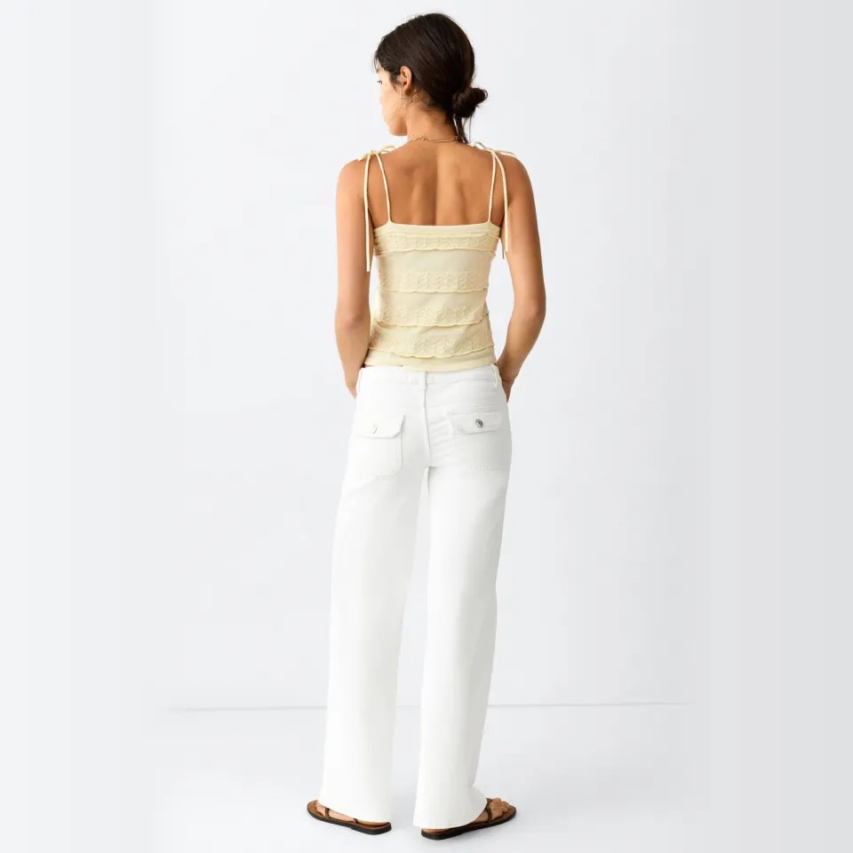 Mango TEEN wide leg jeans - wit, foto 4