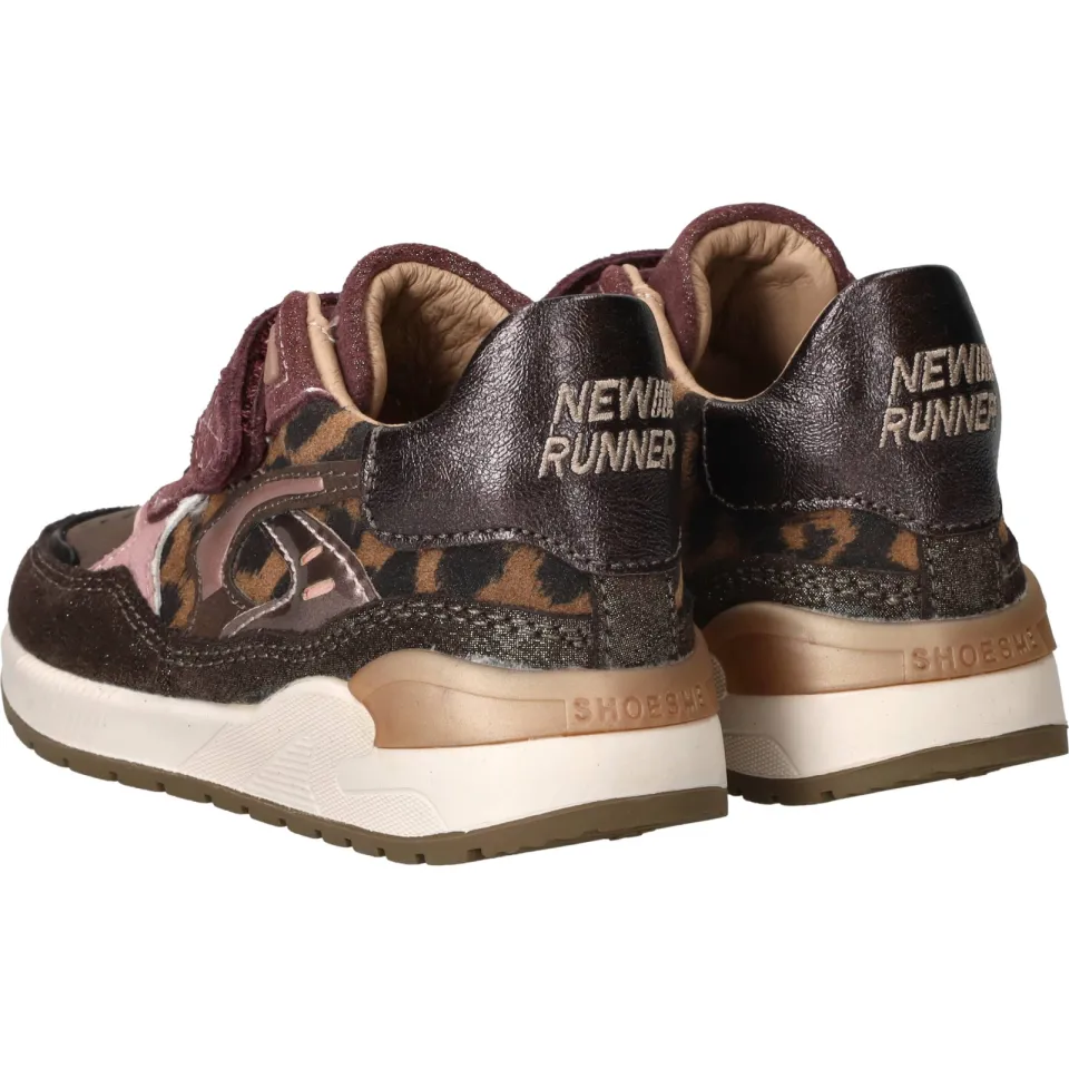 Shoesme suède sneakers met panterprint donkerbruin donkerbruin/donkerpaars, foto 7