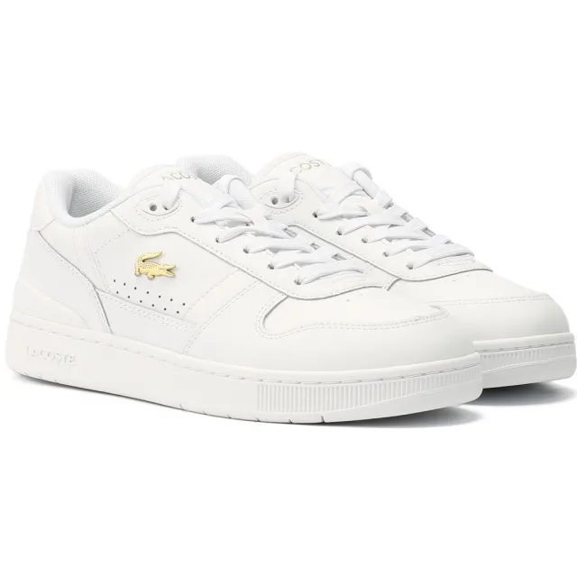 Lacoste T-Clip Leer Damestrainers Wit