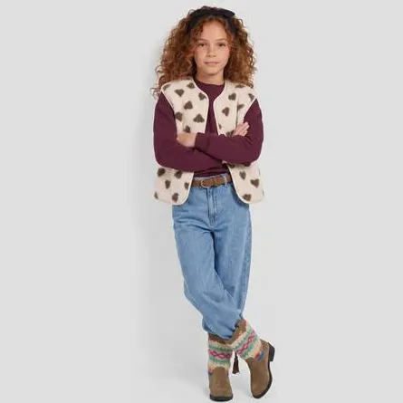 Me & My Monkey gilet met hartjes - beige/bruin, foto 3