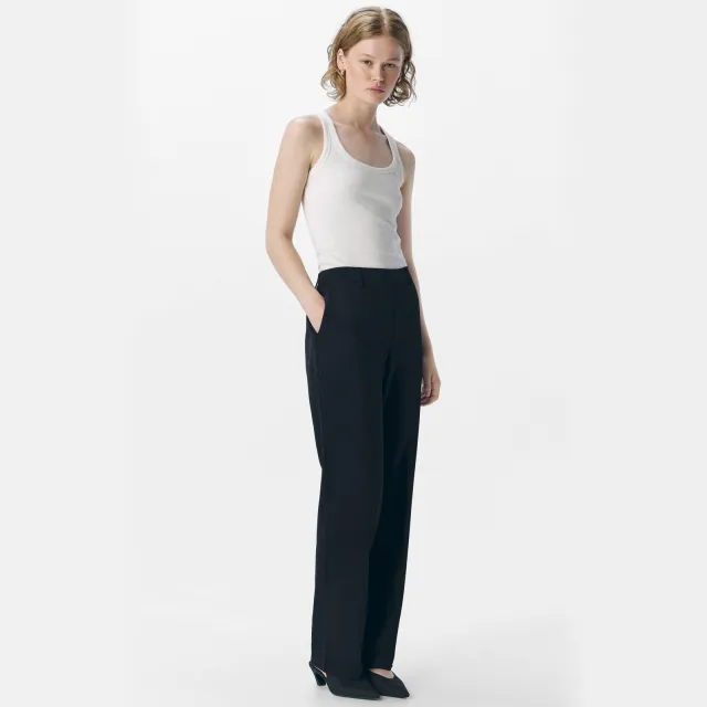 Object straight regular waist broek zwart