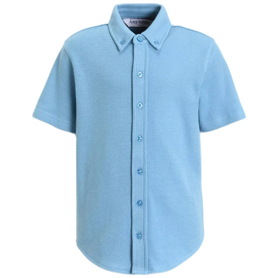 Anytime shirt waffle blauw, foto 2