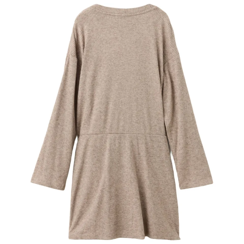 Mango Kids gebreide jurk beige/bruin, foto 3
