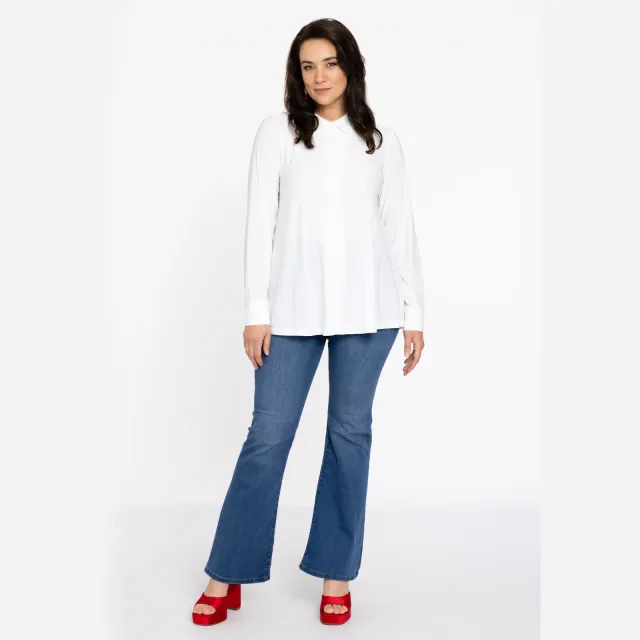 Yoek blouse kort A-lijn wit