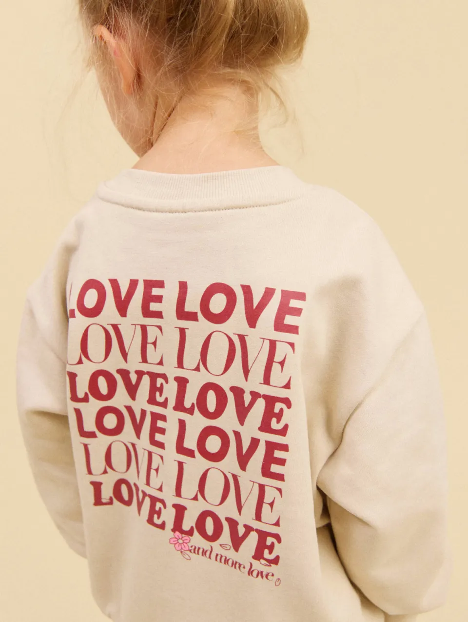 Wheat rechtvallende sweater met backprint - ecru/roze, foto 3