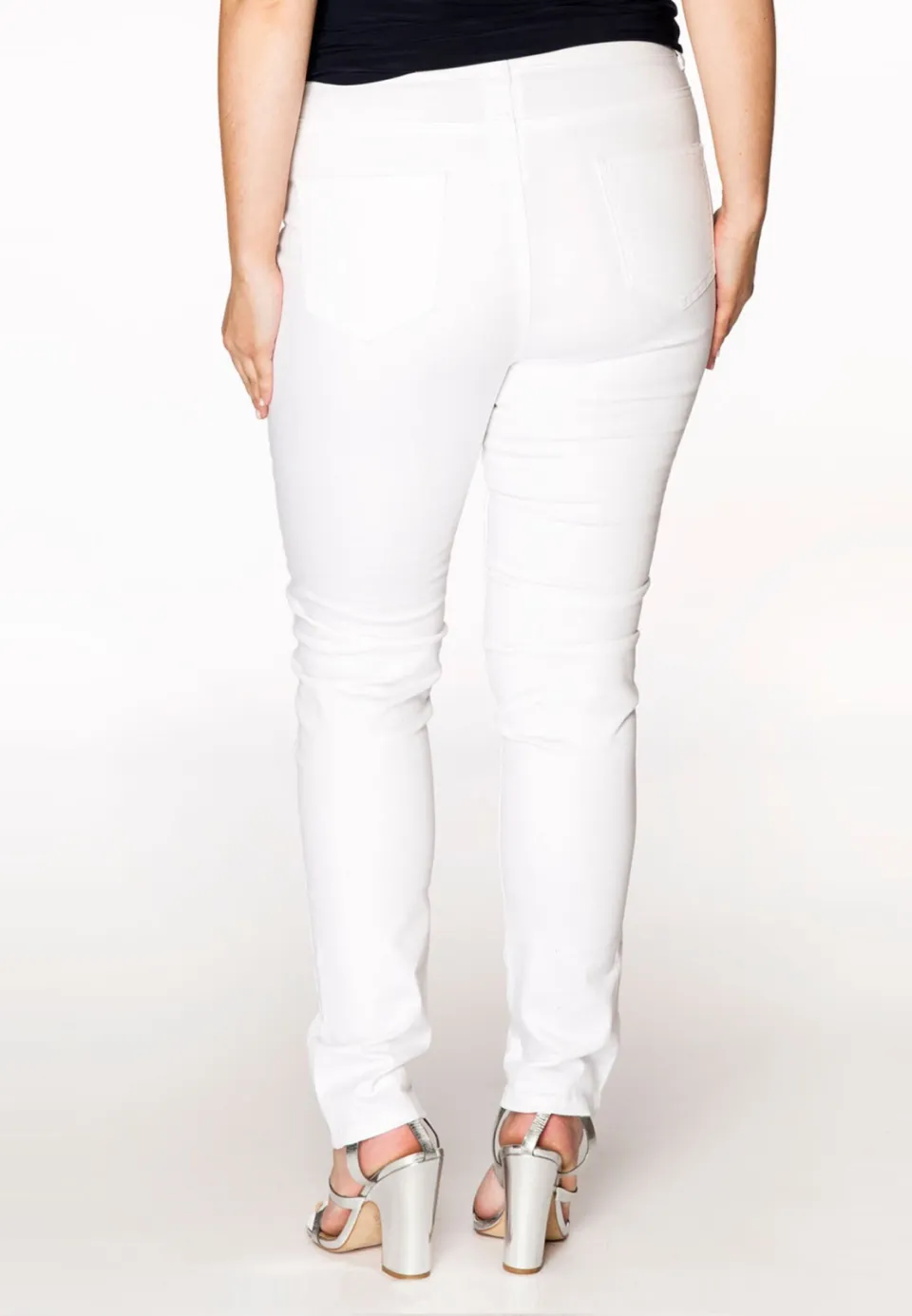 Yoek high waist shaping skinny jeans wit, foto 4