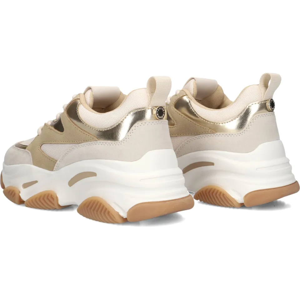 Steve Madden Progressive chunky leren sneakers beige/goud, foto 5