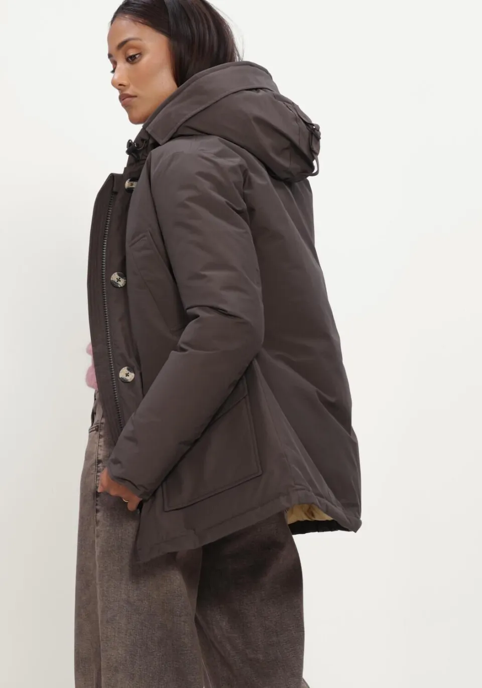 Airforce Dames Jassen 4 Pocket Parka - Bruin, foto 5