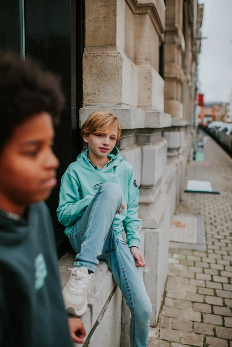 No Way Monday rechtvallende hoodie met tekst - turquoise, foto 6