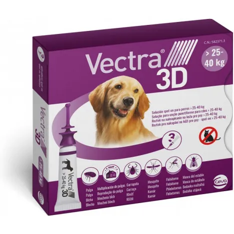 Vectra 3D L Spot-on hond 25 - 40 kg (3 pipetten) 3 pipetten